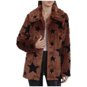 Avec Les Filles Whiskey Star Faux Fur Teddy Coat  Anthro Size 2XL